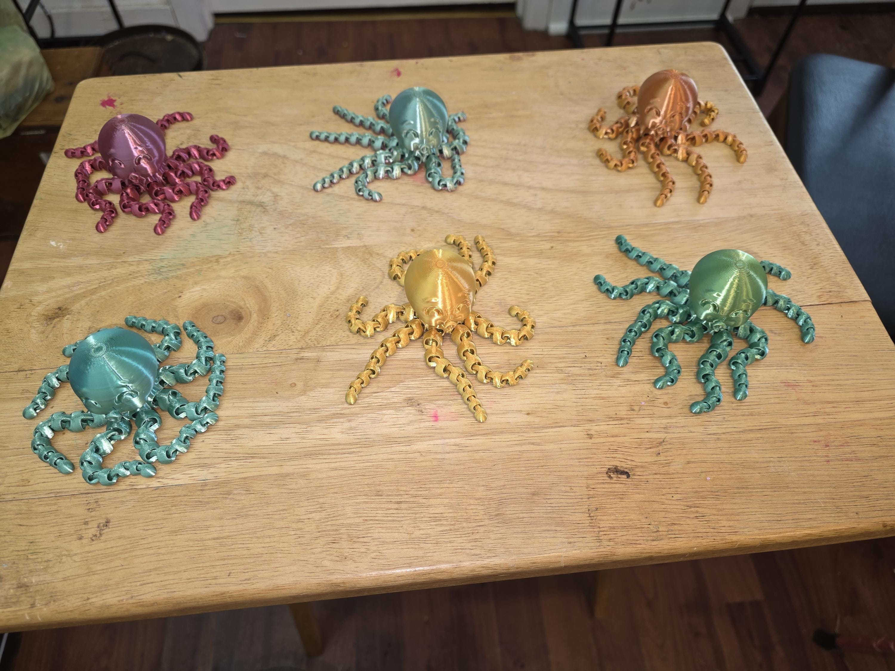 Articulating Octopus Toy – Poseable 3D Printed Figurine