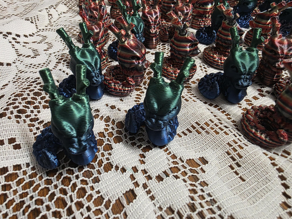 Miniature Dragon Figurines, 3D Printed Mythical Creatures, Fantasy Decor
