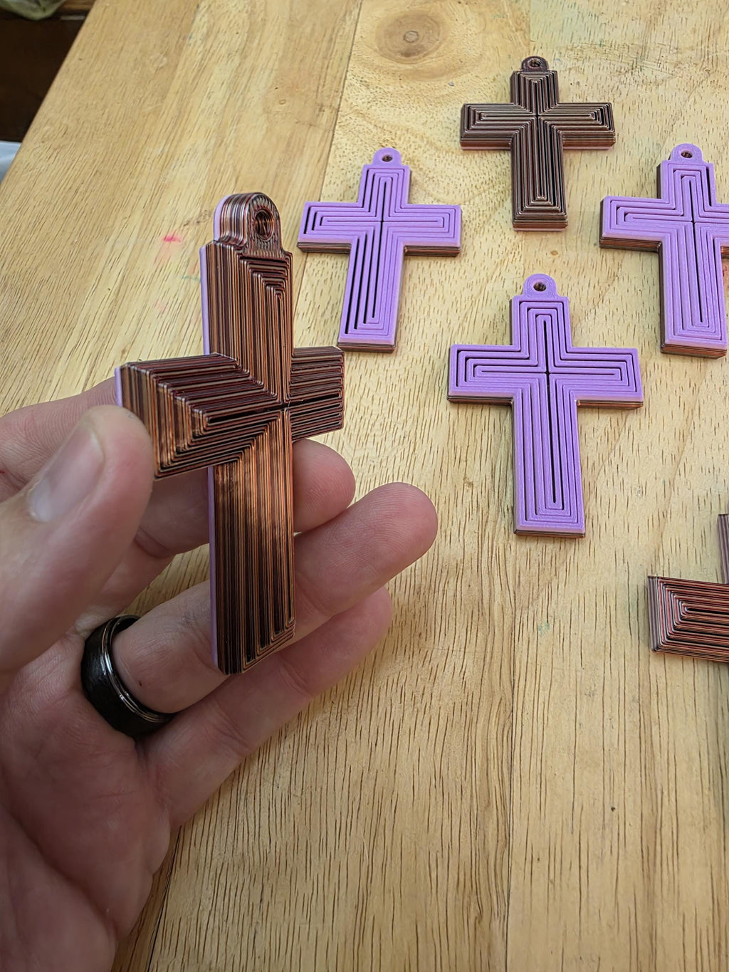 Fidget Cross Keychain