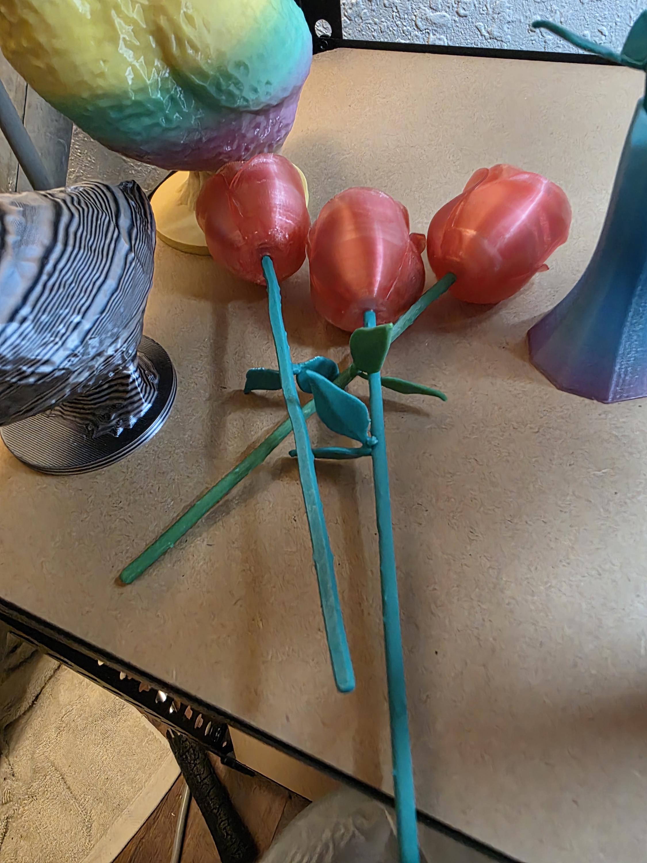 3D Printed Rose Flower Decoration – Single Bloom Home Decor