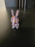 Miniature 3D Printed Rabbit Figurine – Multicolored Striped Design