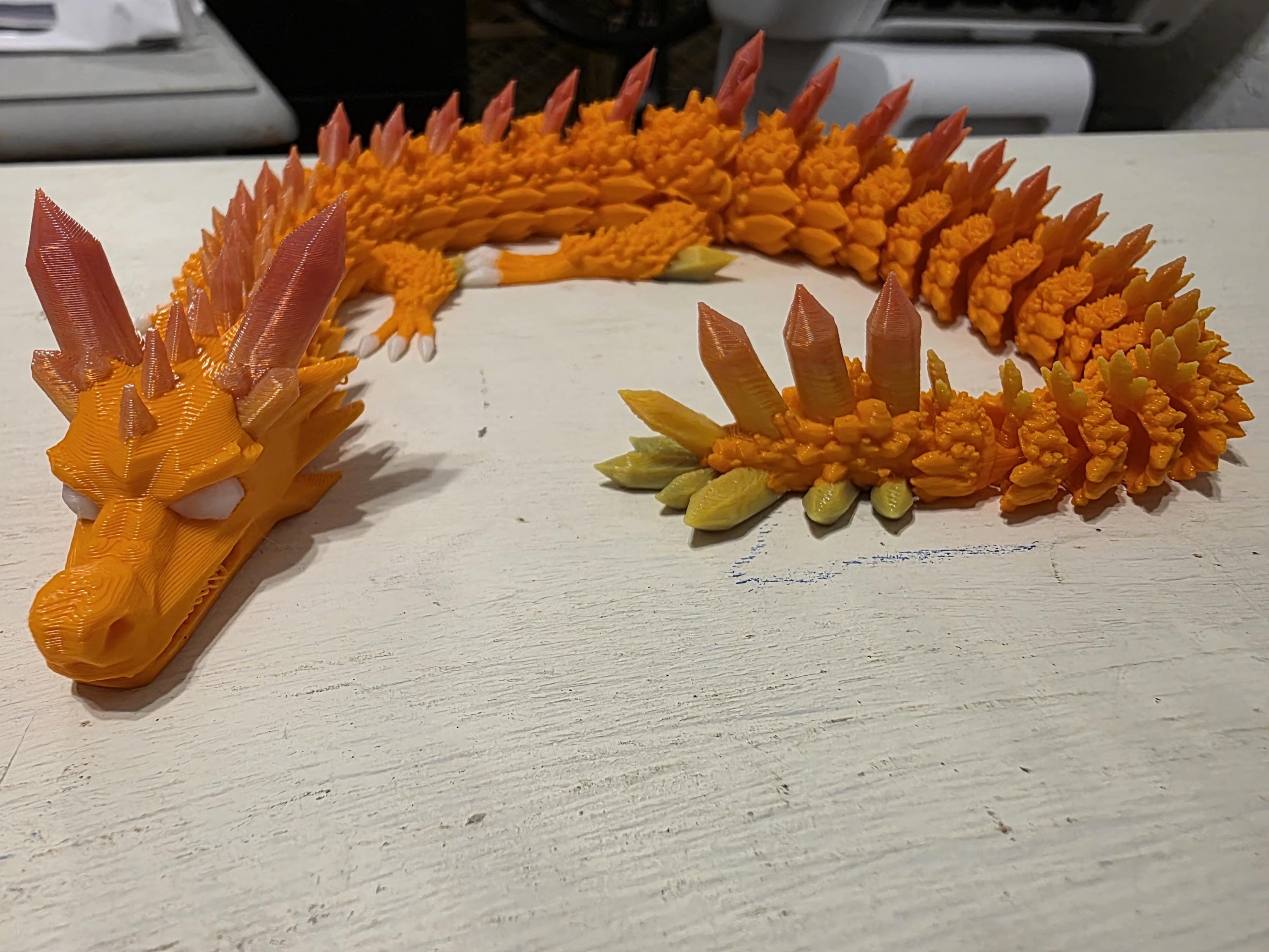 3D printed articulating dragon