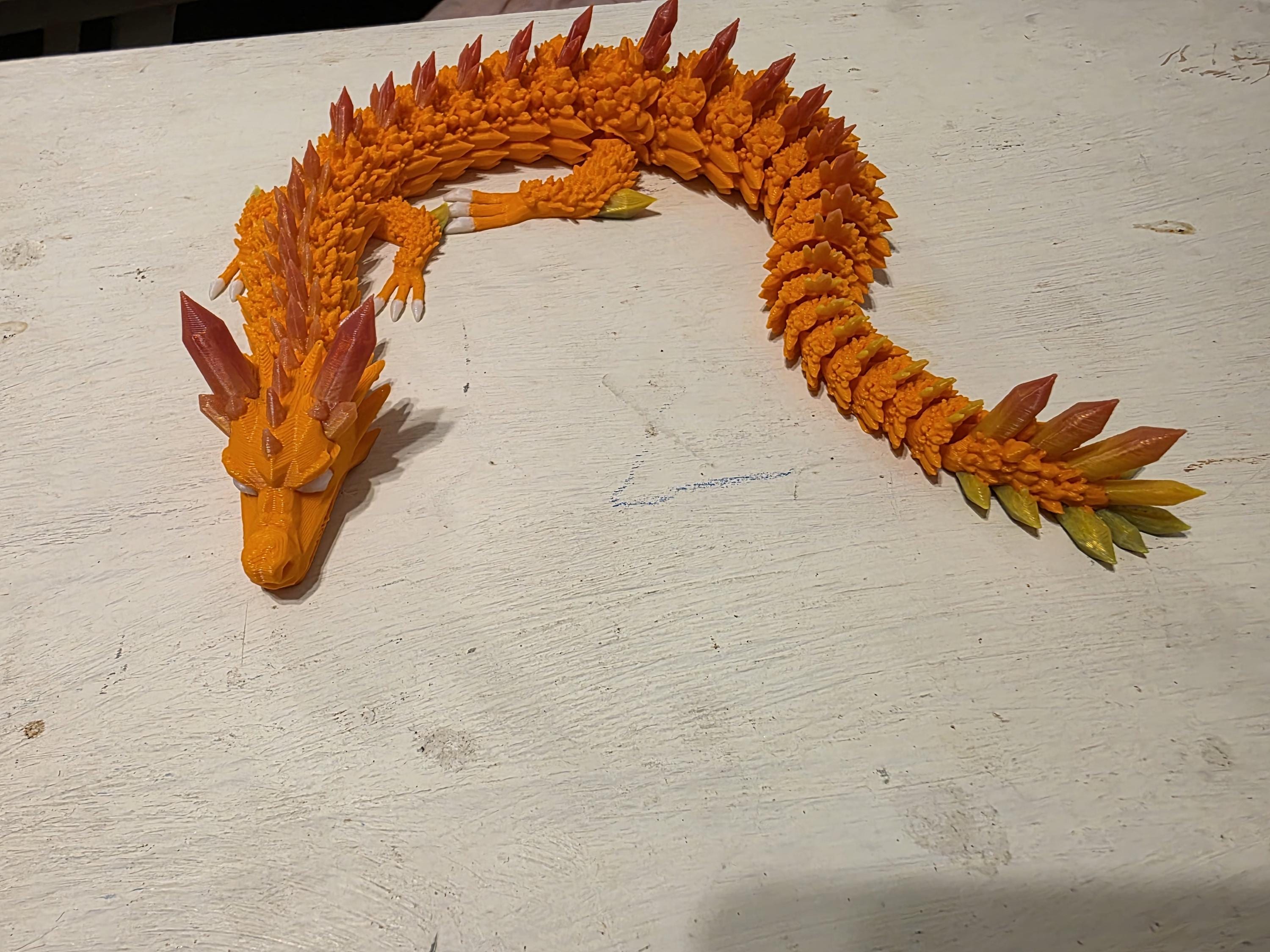 3D printed articulating dragon